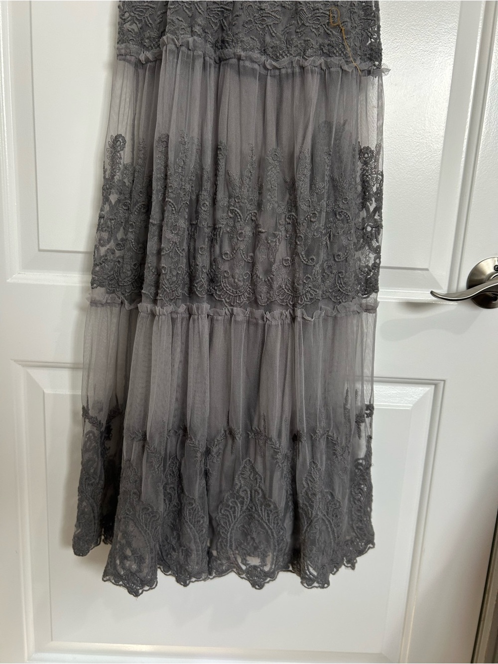 Abercrombie & Fitch Lace Tiered Maxi Dress Size S Boho Shabby Chic 90s Fairy y2k - Picture 5 of 12